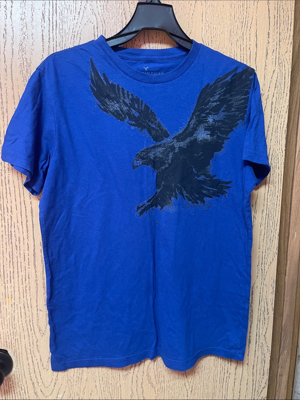 American Eagle Outfitters Royal Blue Tee with Black Eagle Graphic